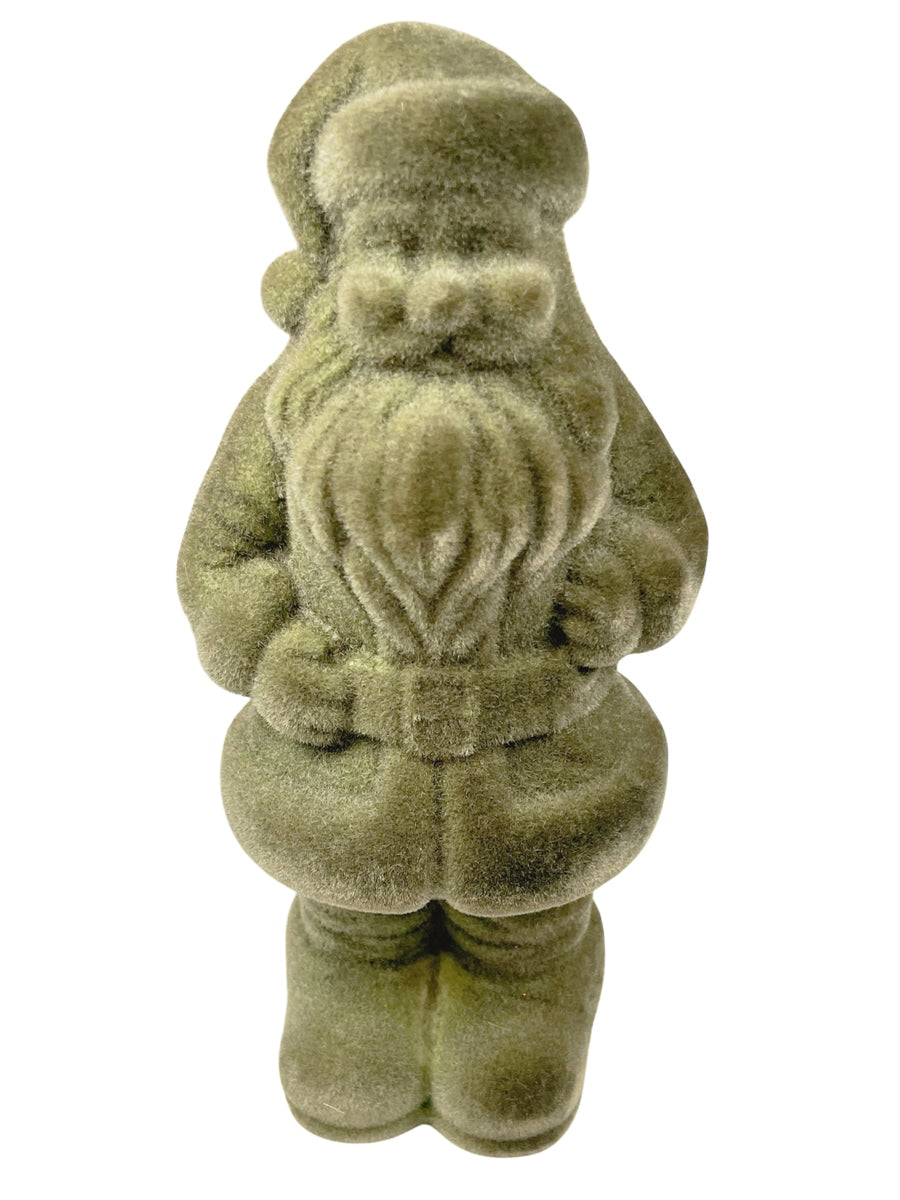 Weihnachtsmann Santa Nikolaus grün beflockt H30cm+H40cm+H50cm Skulptur Poly Weihnachten Figur 3Größen wählbar