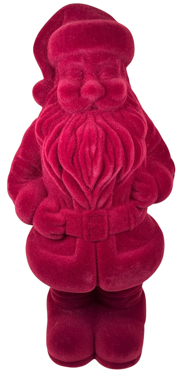Weihnachtsmann Santa Nikolaus dunkelrot beflockt H30cm+H40cm+H50cm Skulptur Poly Weihnachten Figur 3Größen wählbar