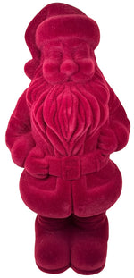 Lade das Bild in den Galerie-Viewer, Weihnachtsmann Santa Nikolaus dunkelrot beflockt H30cm+H40cm+H50cm Skulptur Poly Weihnachten Figur 3Größen wählbar
