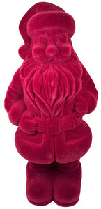 Weihnachtsmann Santa Nikolaus dunkelrot beflockt H30cm+H40cm+H50cm Skulptur Poly Weihnachten Figur 3Größen wählbar