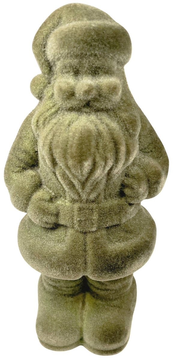Weihnachtsmann Santa Nikolaus grün beflockt H30cm+H40cm+H50cm Skulptur Poly Weihnachten Figur 3Größen wählbar