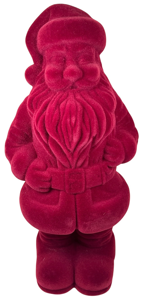 Weihnachtsmann Santa Nikolaus dunkelrot beflockt H30cm+H40cm+H50cm Skulptur Poly Weihnachten Figur 3Größen wählbar