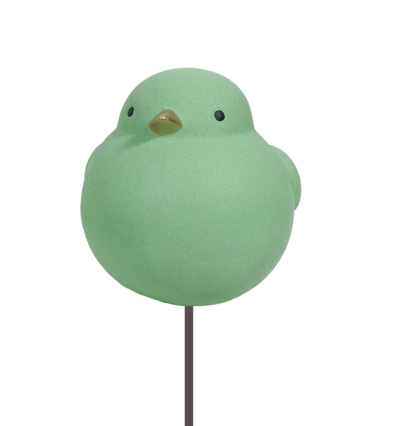 Gartenstecker Vogel am Pick Keramik mint 2er Set Ø10cm H9,5cm + Stab 73cm Dekorativer Gartenstab mit Vogelmotiv