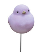 Lade das Bild in den Galerie-Viewer, Gartenstecker Vogel am Pick Keramik flieder 2er Set Ø10cm H9,5cm + Stab 73cm Dekorativer Gartenstab mit Vogelmotiv
