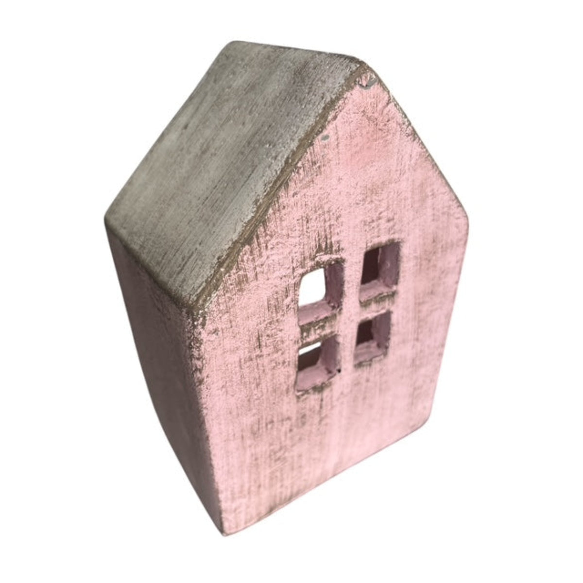 Lichterhaus Zement Rosa Höhe 19,5cm + 22,5 cm Deko Haus für Licht Teelichthaus für Wohnbereich 2Größen wählbar