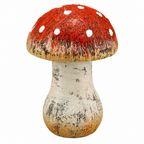 Pilz Keramik Garten Wald rot-natur Ø14cm H18cm Herbst Herbstdeko Dekoration