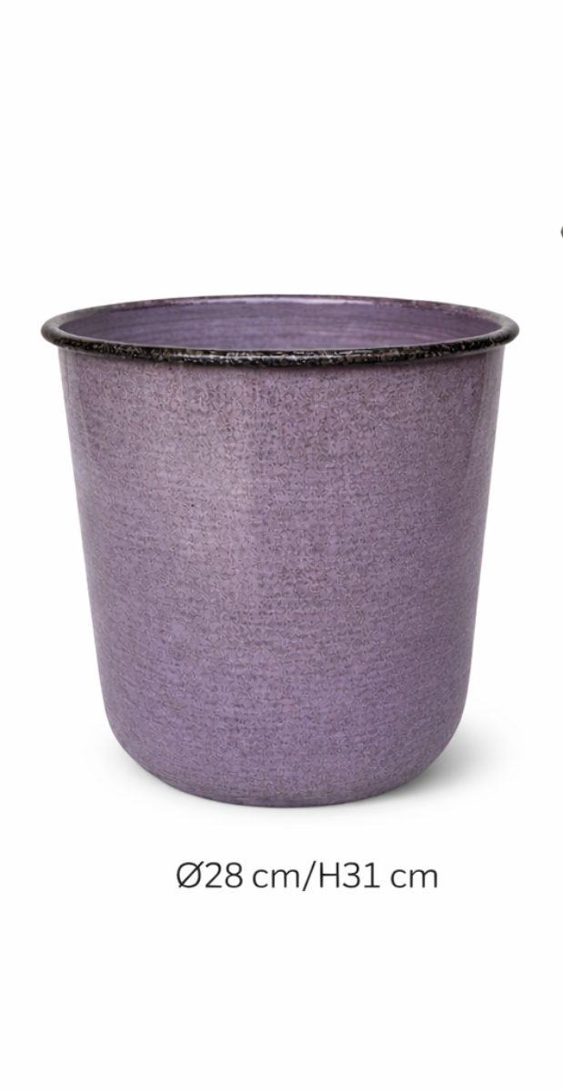 Kübel Metall Pflanzgefäß violett Pflanztopf Ø26+28+32cm Blumenkübel Pflanzschale Blumentopf Garten 3Größen wählbar