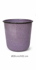 Lade das Bild in den Galerie-Viewer, Kübel Metall Pflanzgefäß violett Pflanztopf Ø26+28+32cm Blumenkübel Pflanzschale Blumentopf Garten 3Größen wählbar
