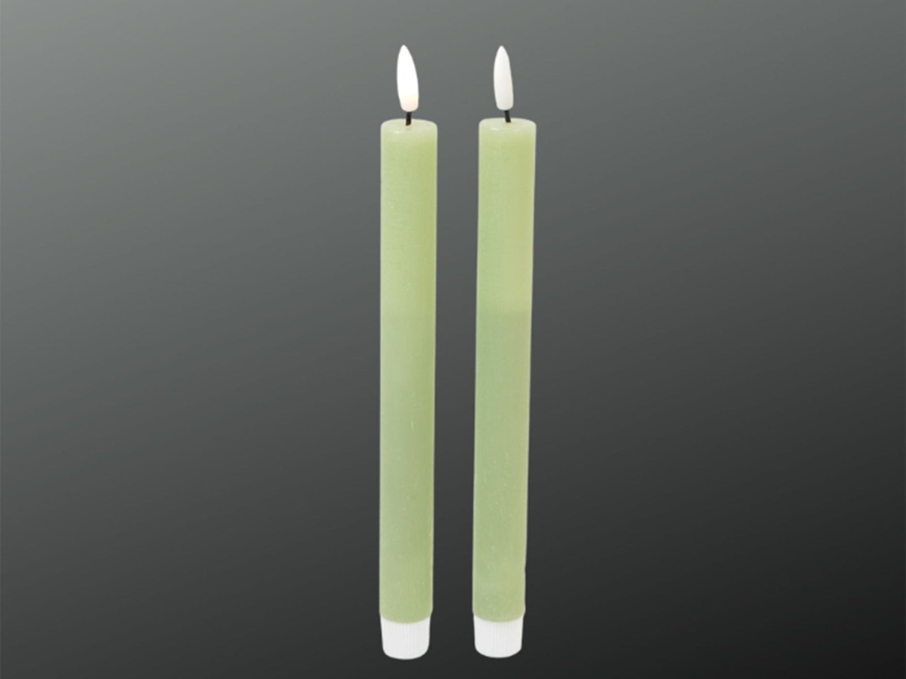 LED Stabkerze hellgrün Ø2,2m H24cm on/off Schalter Timer nur mit FB