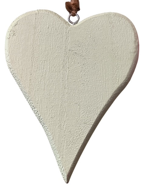 Holzherz weiß – 6er Set – ca. 15 cm – Dekorative Herzen zum Hängen – Landhaus & Hochzeitsdeko Fensterhänger