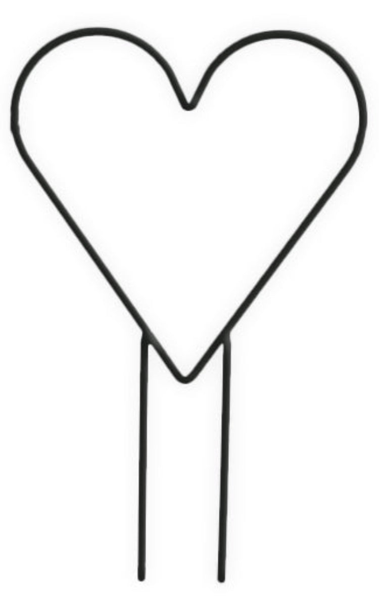 Herz Metall 2er Set Gartenstecker 30 × H31cm Stablänge 15,5cm Schwarz Deko Herz aus Metall für Garten & Blumentöpfe