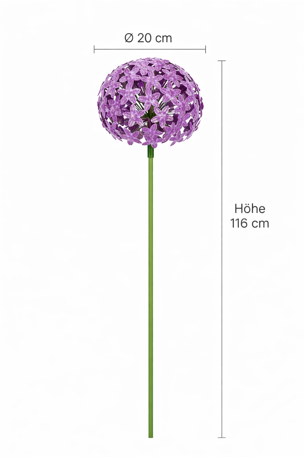 Allium Stecker Metall Gartenstecker lila in 2Größen wählbar