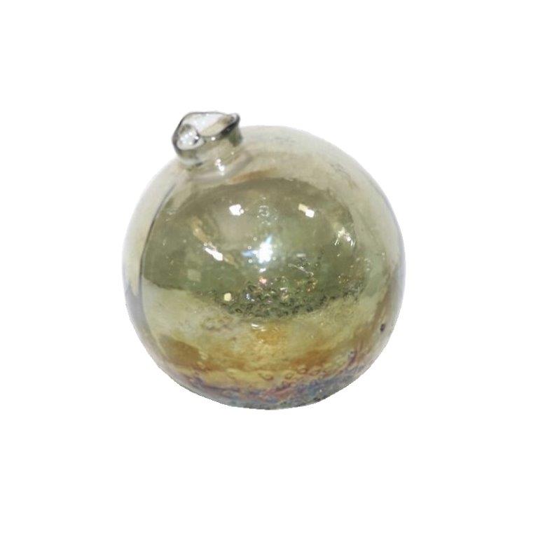 Kugelvase Vase Glas grün half crinkled Ø10+13cm 2Größen wählbar
