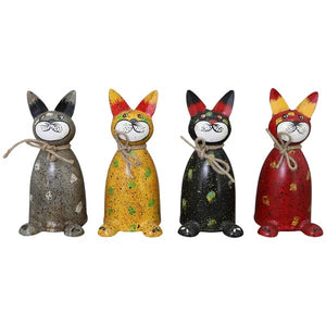Zaunfigur Zaunhocker Katze Kanu Metall 10x10x21 cm Pfostenhocker Dekofigur Garten 4Farben wählbar