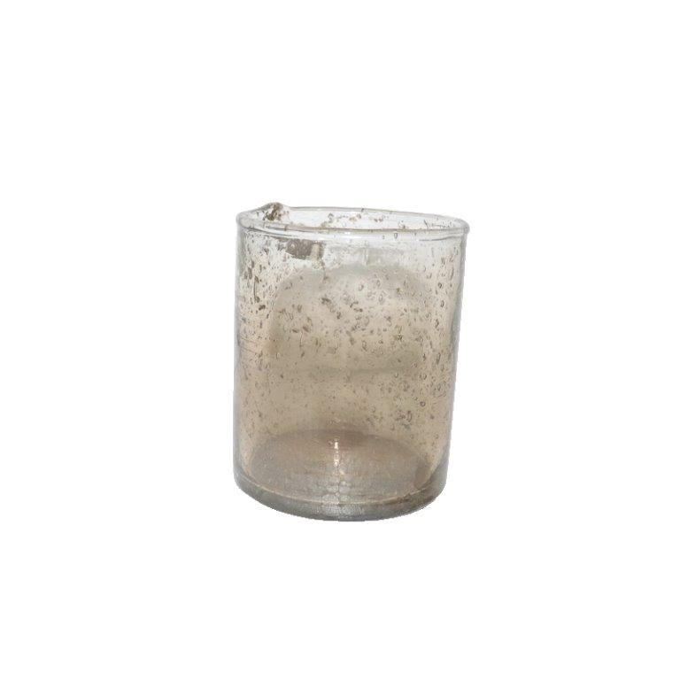 Windlicht Glas braun StonLaster Teelichthalter Ø6+7cm 2Größen wählbar