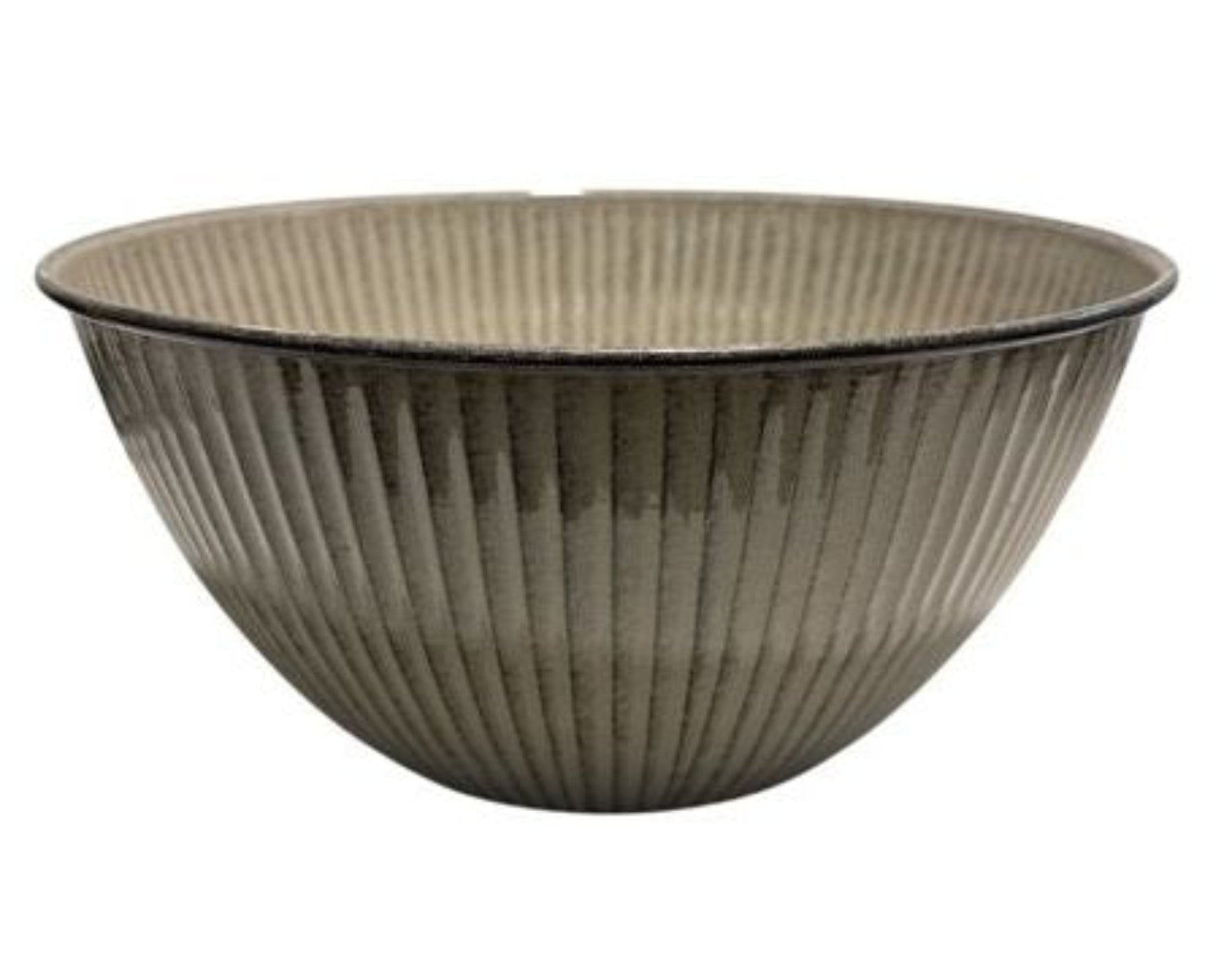 Schale Metall lackiert sand Ø44,5cm H21cm Wasserwanne Miniteich Teichwanne Pflanzschale
