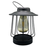 Lade das Bild in den Galerie-Viewer, Solar Laterne Tischlampe LED 16x H19cm matt Schwarz Metall Outdoor &amp; Indoor Warmweißes Licht – Kabellos &amp; Wetterfest

