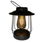 Lade das Bild in den Galerie-Viewer, Solar Laterne Tischlampe LED 16x H19cm matt Schwarz Metall Outdoor &amp; Indoor Warmweißes Licht – Kabellos &amp; Wetterfest
