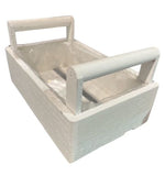 Lade das Bild in den Galerie-Viewer, Holz-Pflanzkasten weiß – 26 × 16 cm – Höhe 8 cm – Mit Folie ausgelegt – Dekorativer Kräuter- &amp; Blumenpflanzkasten
