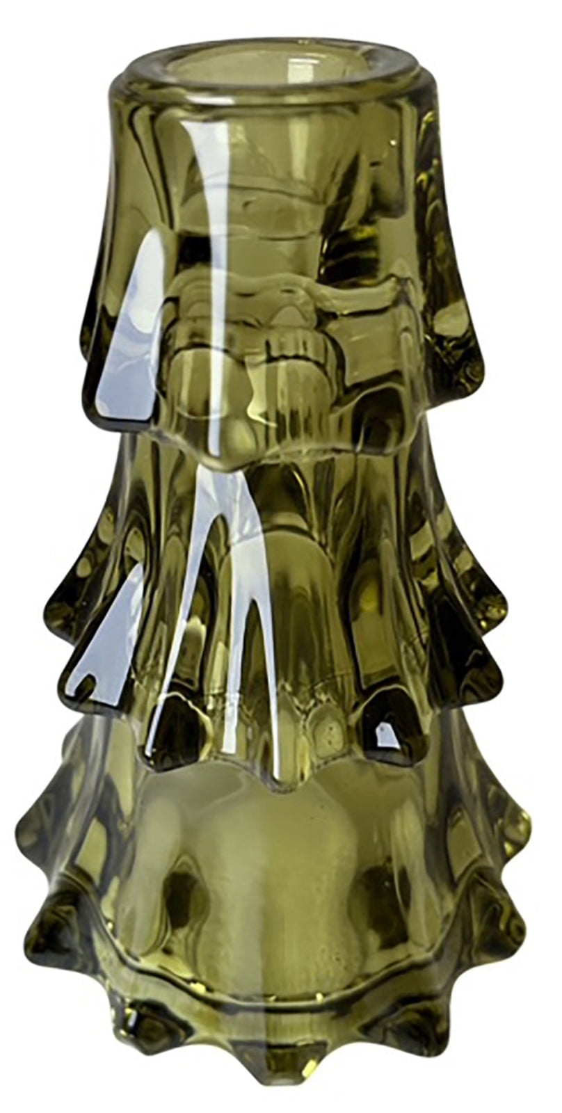 Glas Kerzenleuchter Tanne grün Kerzenständer H11cm+H14cm grün Weihnachten Herbst Glastanne 2Größen wählbar