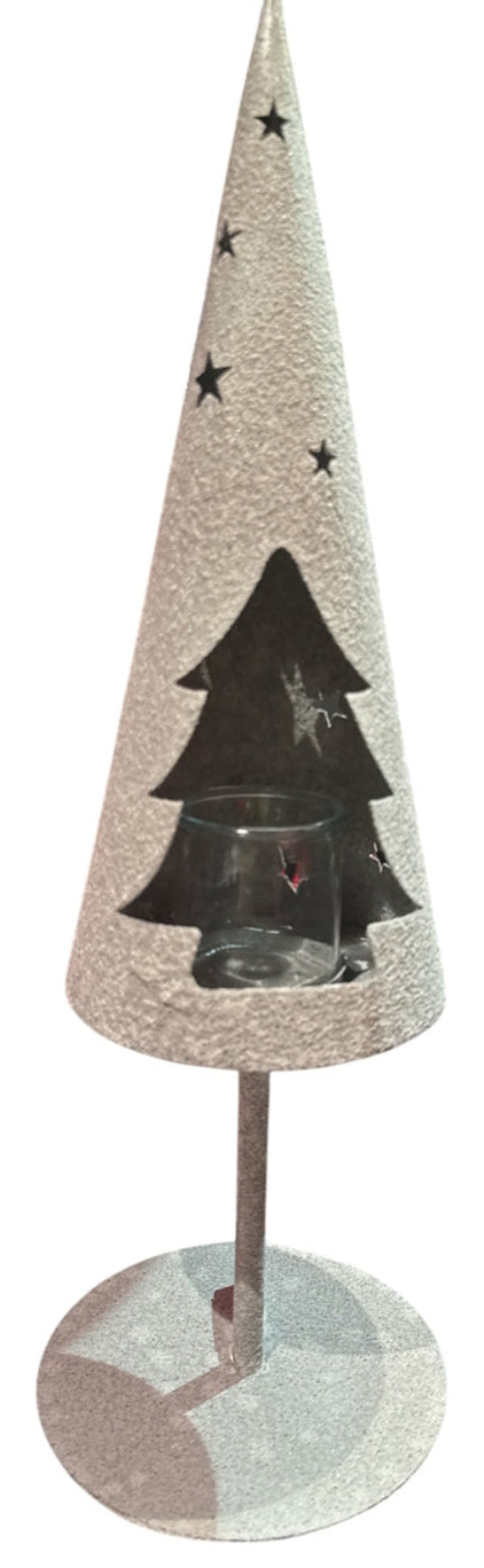 Windlicht Baum auf Fuß Kerzenhalter Metall natur Deko-Licht Tanne Landhaus H60cm+H80cm 2Größen wählbar