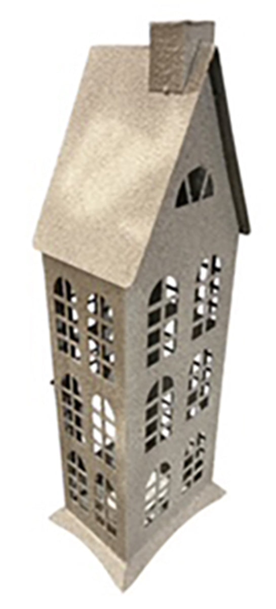Haus Windlicht Laterne Metall natur Gartenlaterne Deko-Laterne Landhaus Metalllaterne 18x12cm H60cm