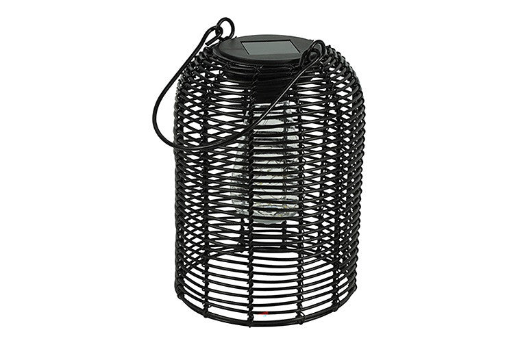 Solar Hängelampe Dara Black – LED Solarlaterne 15 x 9cm H20cm Warmweiß, IP44, dekorative Gartenleuchte zum Aufhängen für Balkon, Terrasse & Garten