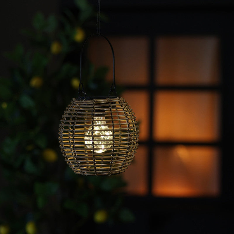 Solar Hängelampe Eliya 15 cm+19 cm – LED Solarlaterne für Garten, natur 2Größen wählbar (Kopie)