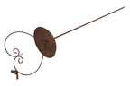 Gartenstecker Herz Vogel Futterplatz Braun – Vogeltränke & Futterstelle aus Metall – 24,5 x 19,5 x 109 cm – Dekorativer Gartenstecker für Vögel