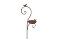 Gartenstecker Vogel „Matt“ braun – 122,5 cm – Metall Vogeltränke & Futterplatz – dekorativer Gartenstecker für Vögel