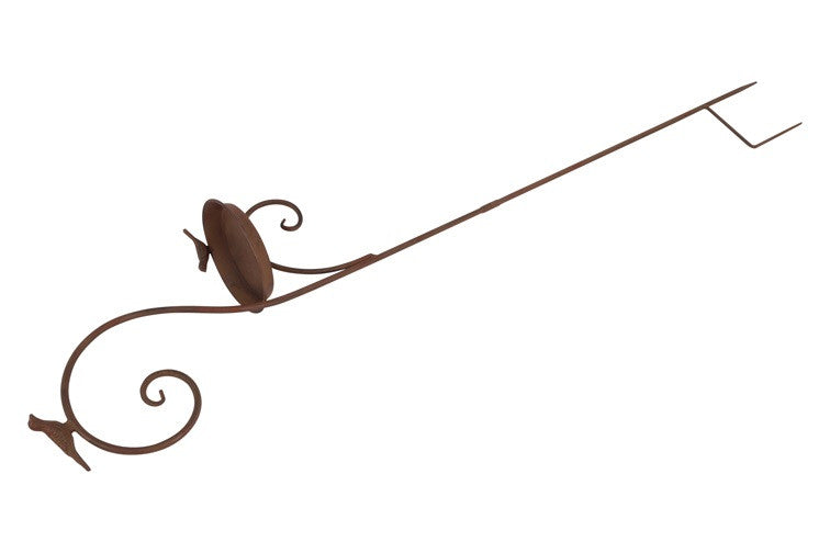 Gartenstecker Vogel „Matt“ braun – 122,5 cm – Metall Vogeltränke & Futterplatz – dekorativer Gartenstecker für Vögel