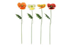 Gartenstecker Mohn L 77 cm – Mehrfarbige Metall-Gartendeko Dekorativer Blumenstecker für Garten, Beet, Pflanzkübel & Terrasse Wetterfest