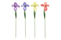 Gartenstecker Iris aus Metall – Mehrfarbige Blütendekoration 74 cm – Wetterfeste Gartendeko für Blumenbeet, Rasen, Balkon & Terrasse