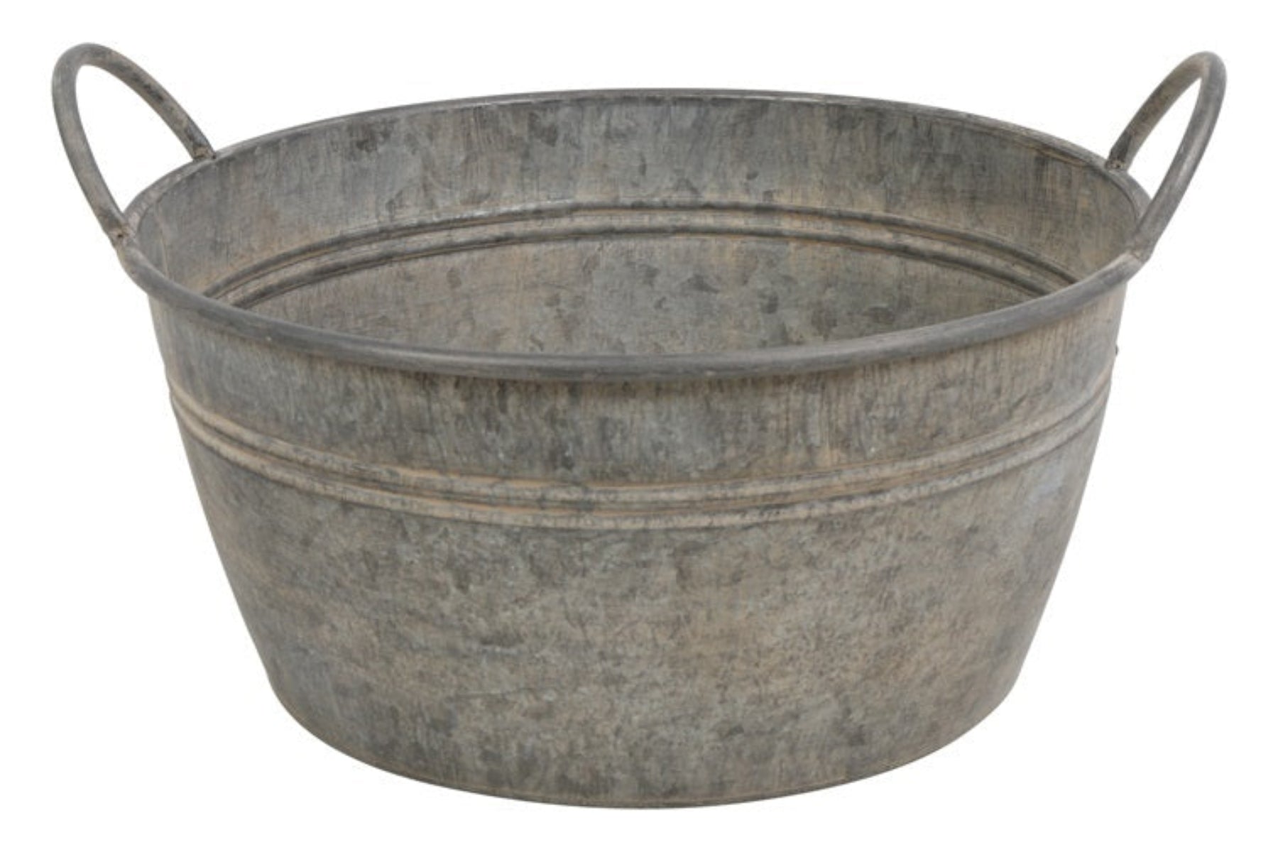 Zinkwanne Lena Pflanzschale mit Henkel – 36,5 x 36,5 x 17 cm – Dekoschale aus Zink für Garten, Balkon & Terrasse
