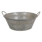 Zinkwanne Lena Pflanzschale mit Henkel – 53 x 53 x 20 cm – Dekoschale aus Zink für Garten, Balkon & Terrasse