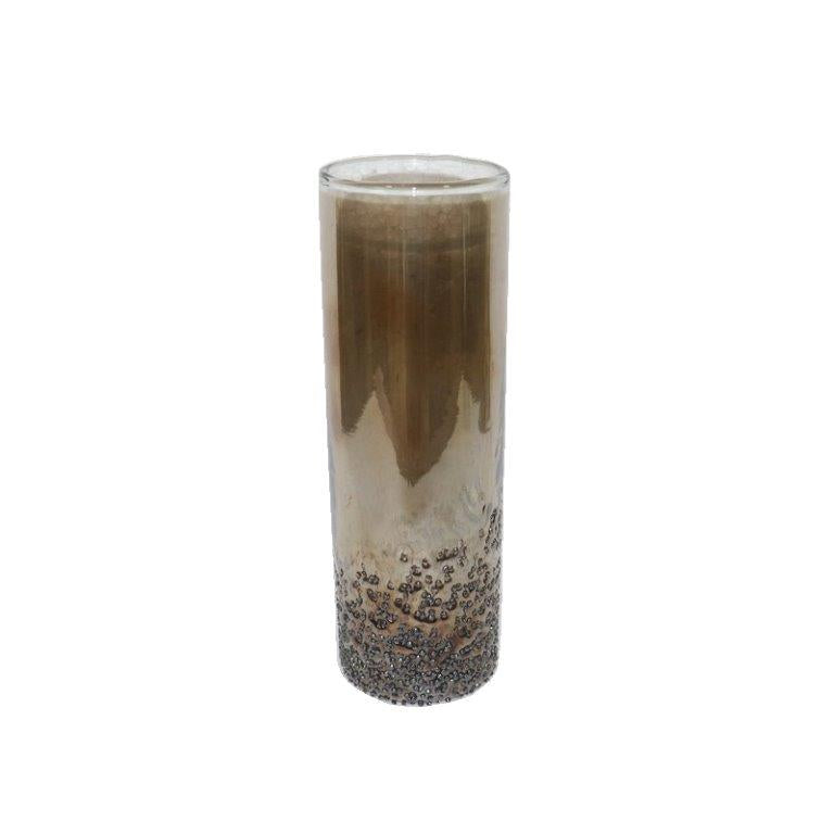 Vase Glas braun half crinkled H15+20+25cm 3Größen wählbar