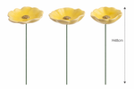 Lade das Bild in den Galerie-Viewer, Blüte Mohnblume Gartenstecker Insektentränke Ø8/8,5/10cm Stab 48cm Keramik gelb 3fach sort. Stecker Blütenstecker Garten
