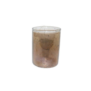 Windlicht Glas braun StonLaster Teelichthalter Ø6+7cm 2Größen wählbar