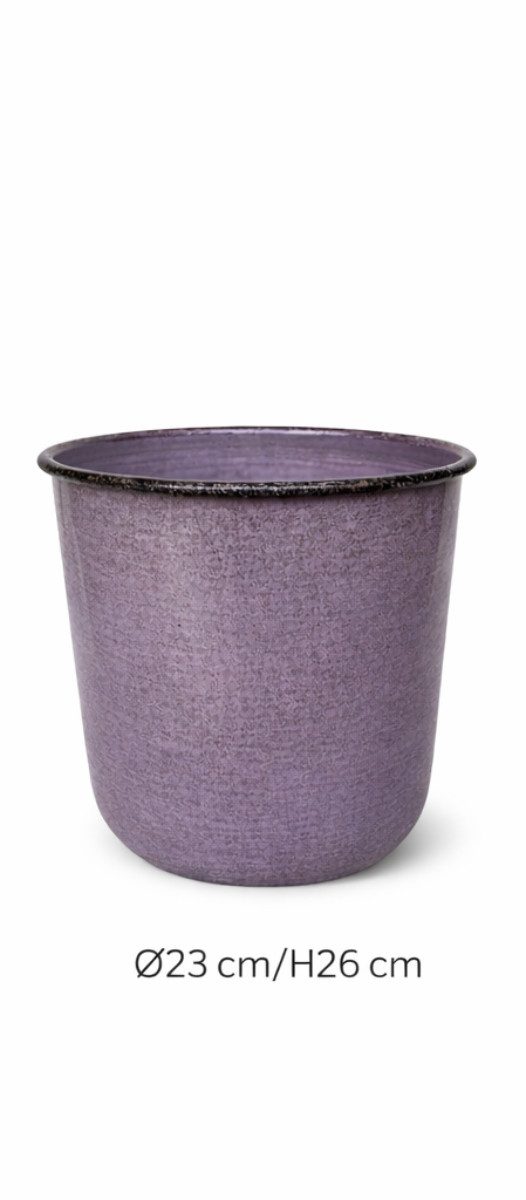 Kübel Metall Pflanzgefäß violett Pflanztopf Ø26+28+32cm Blumenkübel Pflanzschale Blumentopf Garten 3Größen wählbar