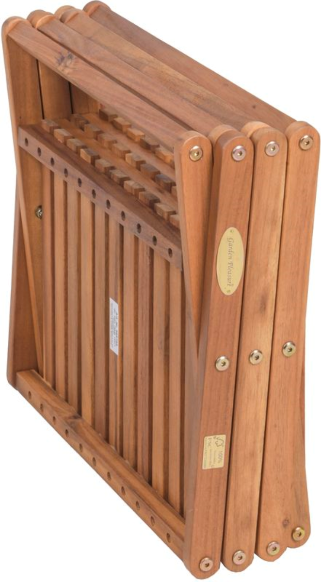 Pflanzregal TULSA mit 4 Ebenen klappbarer H85cm Blumenständer für Innen Außen, Pflanzenregal aus Holz, Blumentopfständer Blumentreppe für Wohnzimmer, Garten Balkon