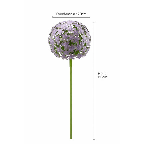 Allium Stecker Metall Gartenstecker Purple in 2Größen wählbar