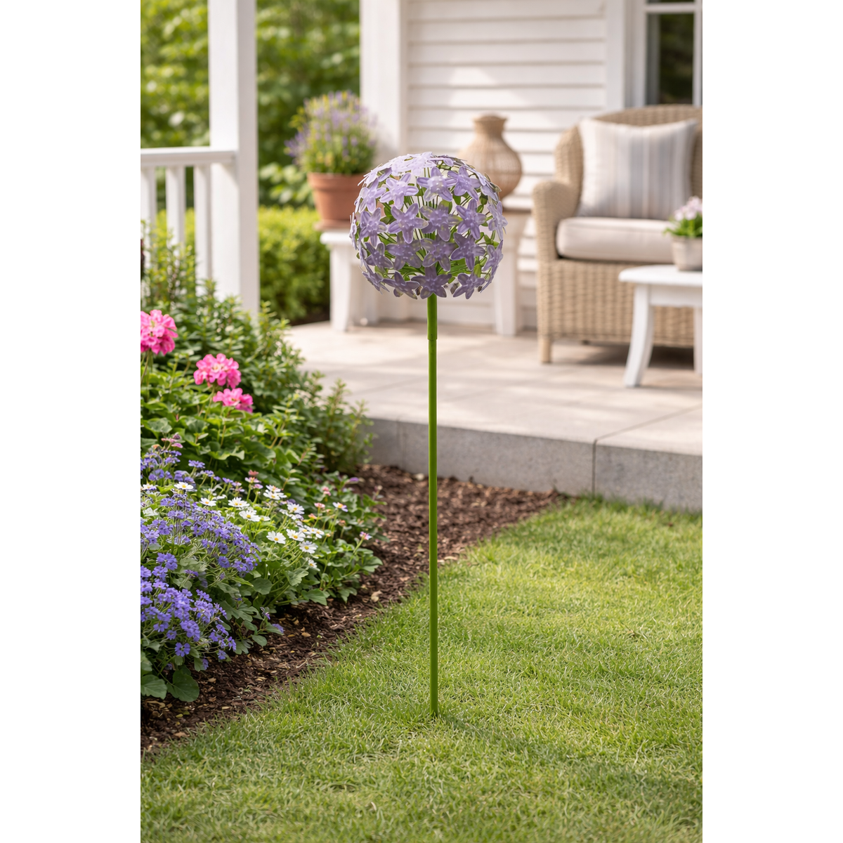 Allium Stecker Metall Gartenstecker Purple in 2Größen wählbar