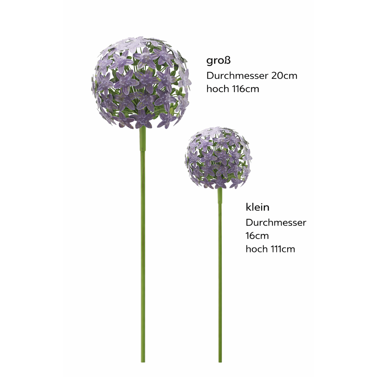 Allium-Stecker Metall purple 2erSet