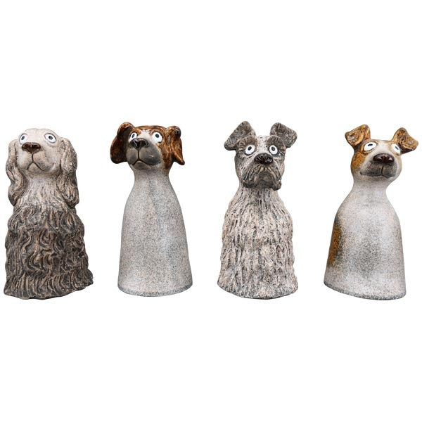 Zaunfigur Zaunhocker Hund Marta Stoneware 20x19,1x21,5 cm Pfostenhocker Dekofigur Garten 4Modelle wählbar