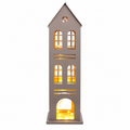 Metall-Laterne Grau – 17 x 17 x 61 cm | Dekorative Wohnraumdeko