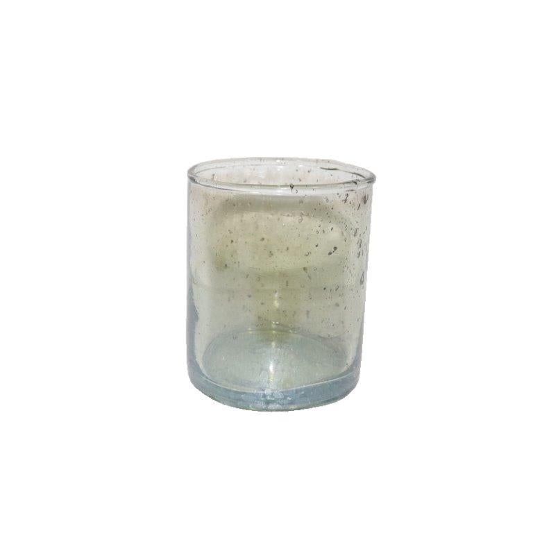 Windlicht Glas grün StonLaster Teelichthalter Ø6+7cm 2Größen wählbar