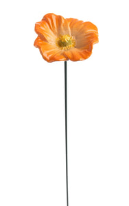 2x Blüte Keramik orange Gartenstecker Insektentränke Ø10cm Stab 48cm Stecker Blütenstecker Garten