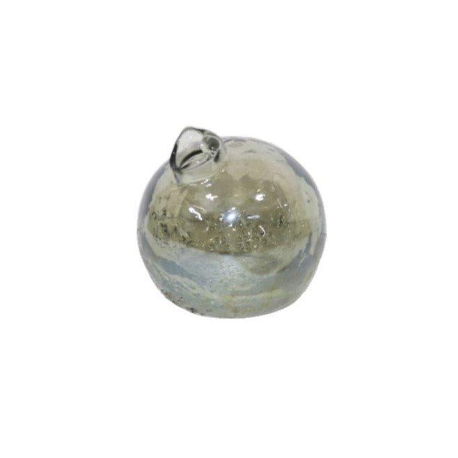 Kugelvase Vase Glas grün half crinkled Ø10+13cm 2Größen wählbar
