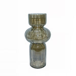 Lade das Bild in den Galerie-Viewer, Glasvase Ribbed Smoke Geriffelte Dekovase aus Glas in Rauchgrau  H32cm &amp; H47cm Moderne Blumenvase 2Größen wählbar
