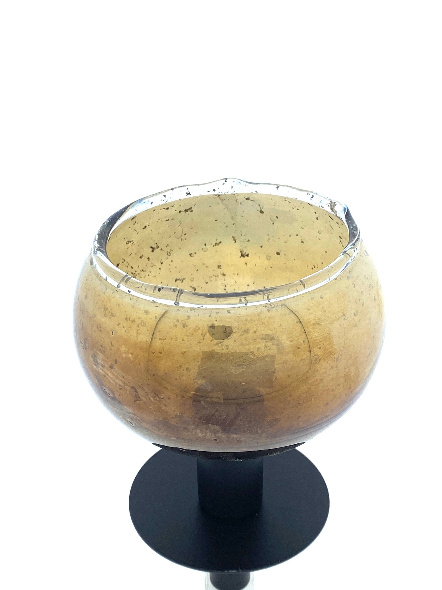 Glasaufsatz für Kerzenhalter Kerzenleuchter Teelichterhalter braun Ø10cm H9cm